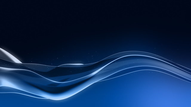 Water wave flow with small particles in slow motion in loop