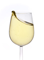 Merry Christmas and happy New year. Champagne flutes making a to