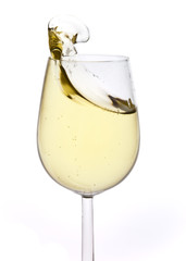 Merry Christmas and happy New year. Champagne flutes making a to