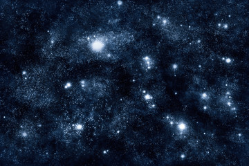 Fototapeta na wymiar Obraz gwiazd i chmur mgławica w przestrzeni kosmicznej - streszczenie backgr