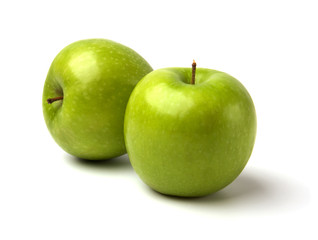 green apples isolated on white background