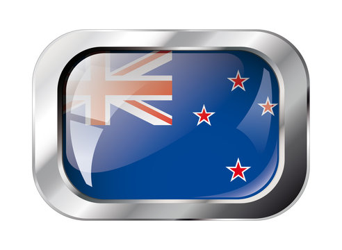 new zealand shiny button flag vector illustration. Isolated abst