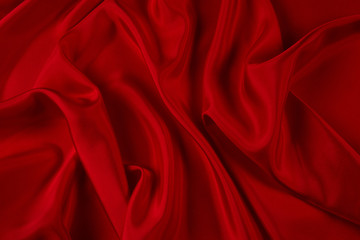 Flowing red satin