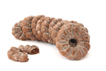 Shortbread cocoa biscuit row