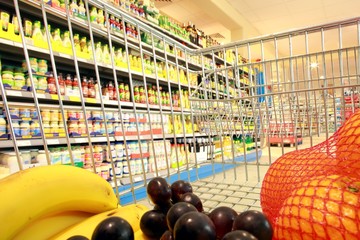 Shopping, Einkaufswagen, Lebensmittel-Shop