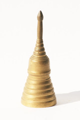 Buddhist urn ornament on white, Thailand.