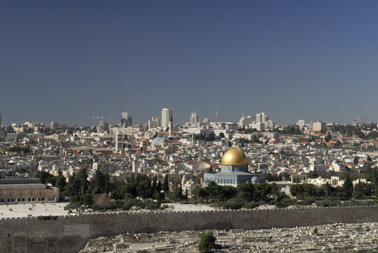The Temple Mount from Mount of Olives Jerusalem