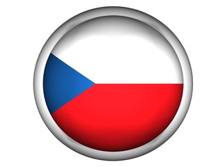 National Flag of Czech Republic | Button Style |