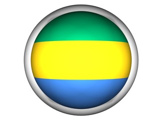 National Flag of Gabon | Button Style |