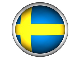 National Flag of Sweden | Button Style |