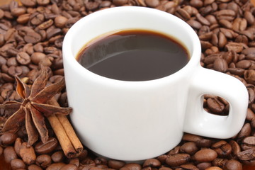 A cup of black coffee