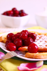 waffeln mit kirschen