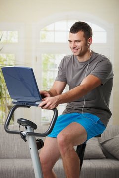 Man doing exercise at home