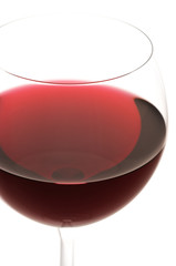 Glass of red wine close-up