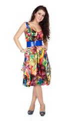 girl in colorful dress