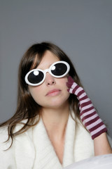 Naklejka premium femme lunette