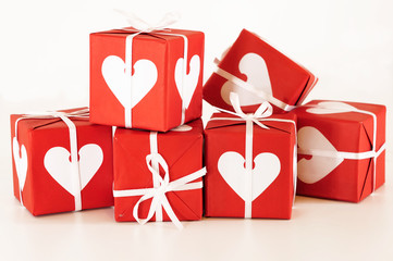 Red and white gift box for love