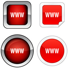 WWW   web buttons. Vector illustration.