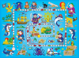 Printed roller blinds On the street Board game “Pirates”
