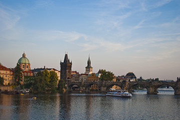 view on the charles's bridge in Prague