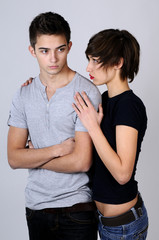beautiful teenagers expressing love