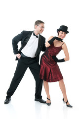 Attractive couple dancing