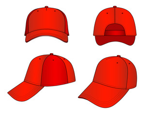 Red cap vector illustration isolated on white