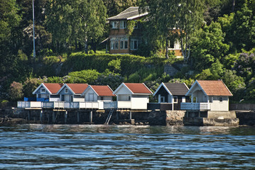 Naklejka premium Detail of Oslo Fjord, Norway, May 2009