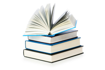 Stack of books isolated on the white