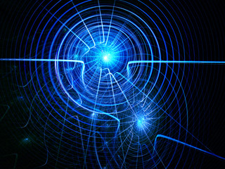 Abstract art blue star (wallpaper) on dark  background.