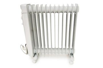 Oil radiator isolated on the white background
