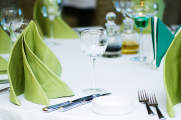 Wine glasses on the table - shallow depth of field