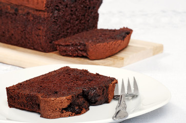 Closeup Belgium Chocolate Cake Loaf