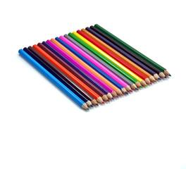 Fototapeta premium closeup picture of multi colour pencils on white