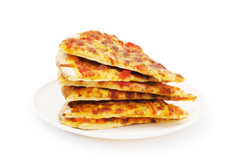 Pizza isolated on the white background