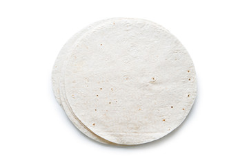 Traditional azeri lavash (bread) isolated on white
