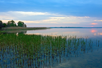 evening scene on river