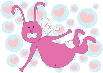 pink angel rabbit