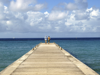 Urlauber in Anse d'Arlets/Tourists at Anse d'Arlets