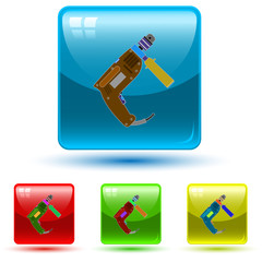 vector icon of hand electric drill