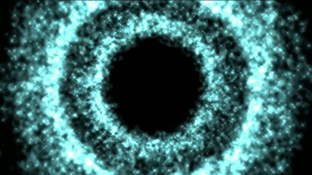 Animation of circule blue light particles,Time Tunnel