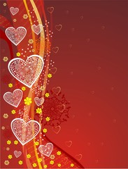 białe serca na purpurowym tle © Lasa