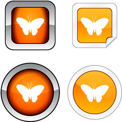 Butterfly   web buttons. Vector illustration