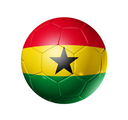 Fototapeta premium Soccer football ball with Ghana flag