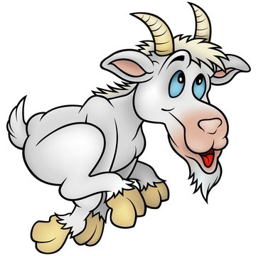 Running Goat- cartoon illustration