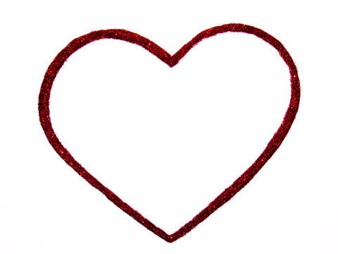 Red Heart on white background