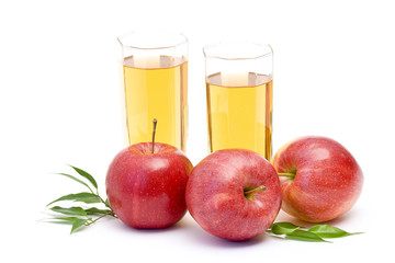 apple juice and fresh fruits