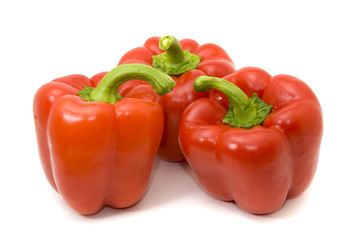 Red paprica on white background