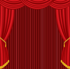 red red curtain