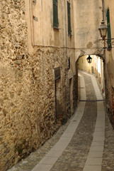 The street of italian medieval village